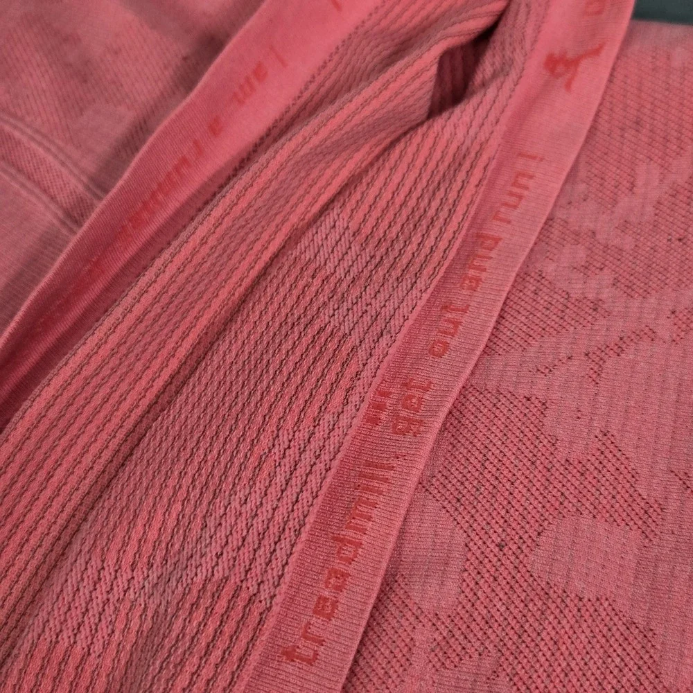 Lululemon Women Shirt 8 Pink Floral Swiftly Tech Activewear Crew Neck Pullover